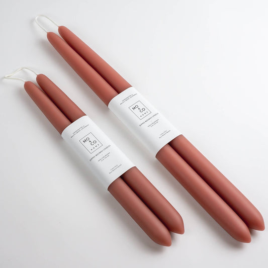 Terra Cotta | Dipped Beeswax Taper Candles 10"