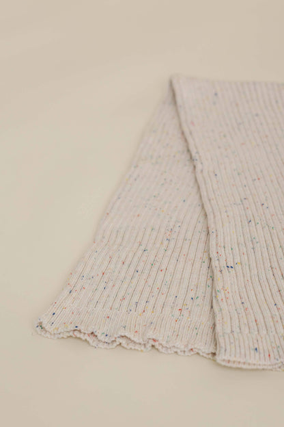 Sprinkle Organic Cotton Knit Ribbed Blanket - Oat
