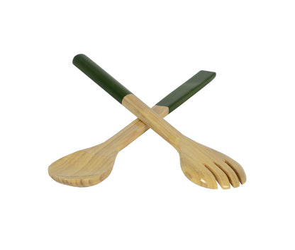 Large Bamboo Server Set: Dark Green