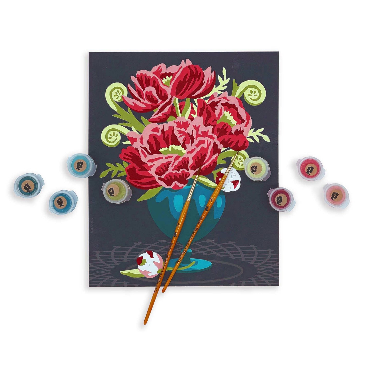 Peonies in Vase Paint-by-Number Kit