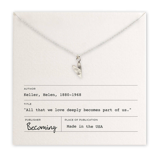 Love Deeply dainty heart sterling silver charm necklace by Becoming Jewelry