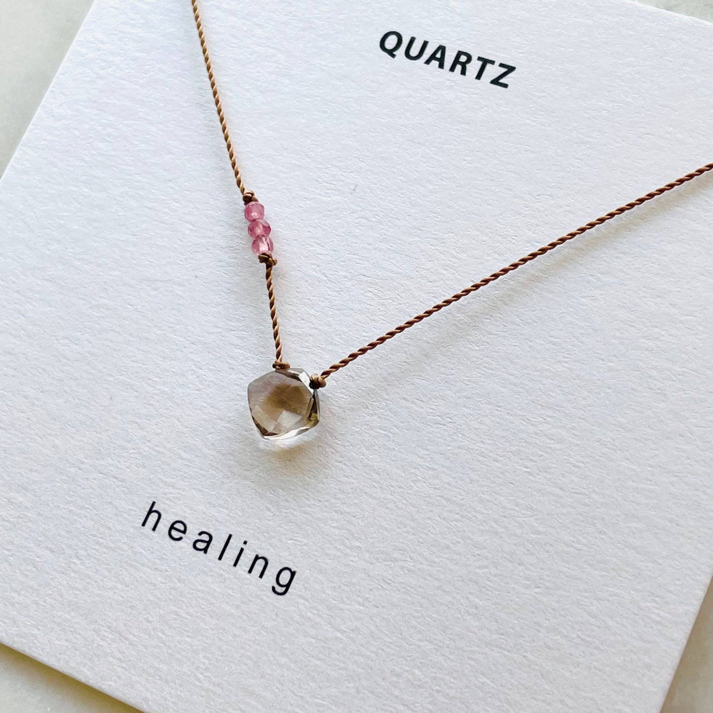 Smoky Quartz and Pink Tourmaline Necklace