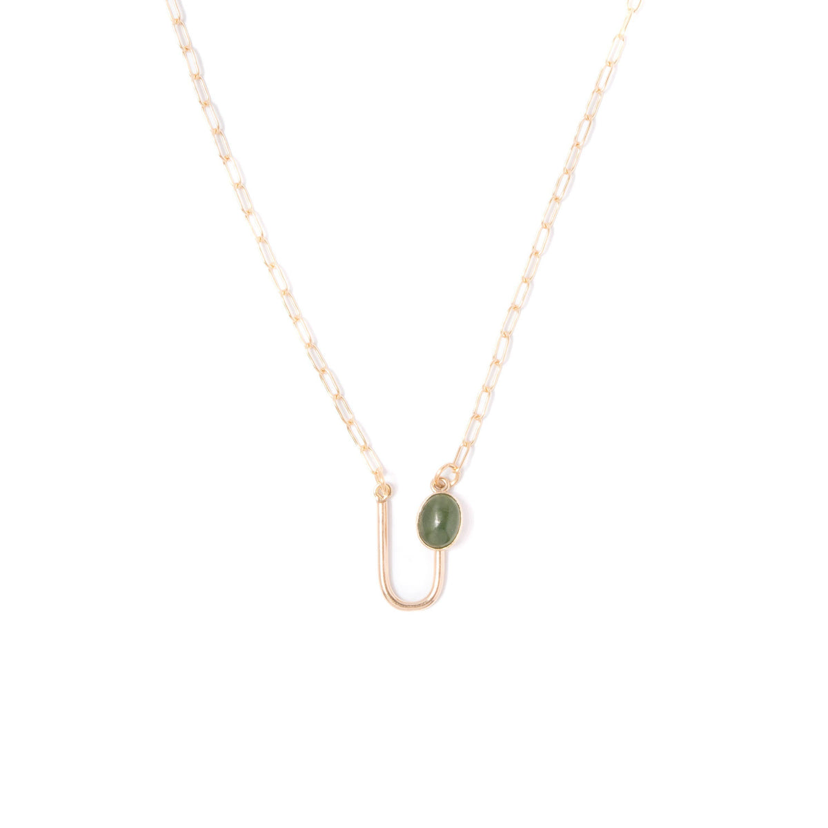 Jade Asymmetrical Arch Necklace: 20"