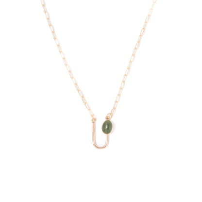Jade Asymmetrical Arch Necklace: 20"