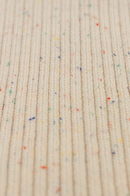 Sprinkle Organic Cotton Knit Ribbed Blanket - Oat