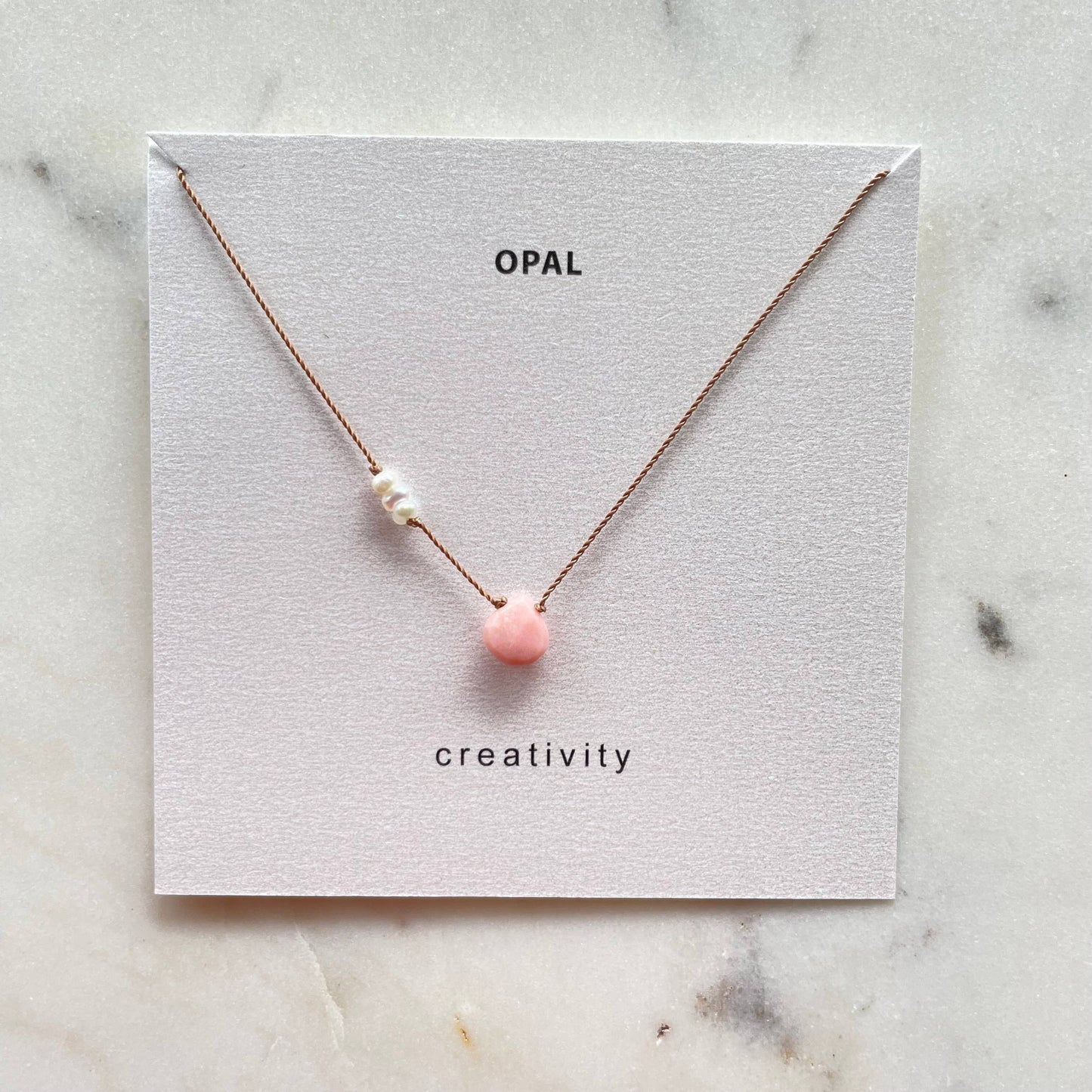 Pink Opal and Pearls Necklace