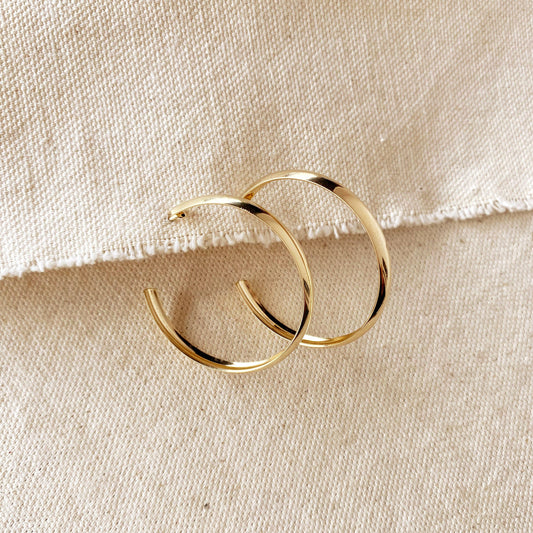 18k GF Hollow Hoop Earrings