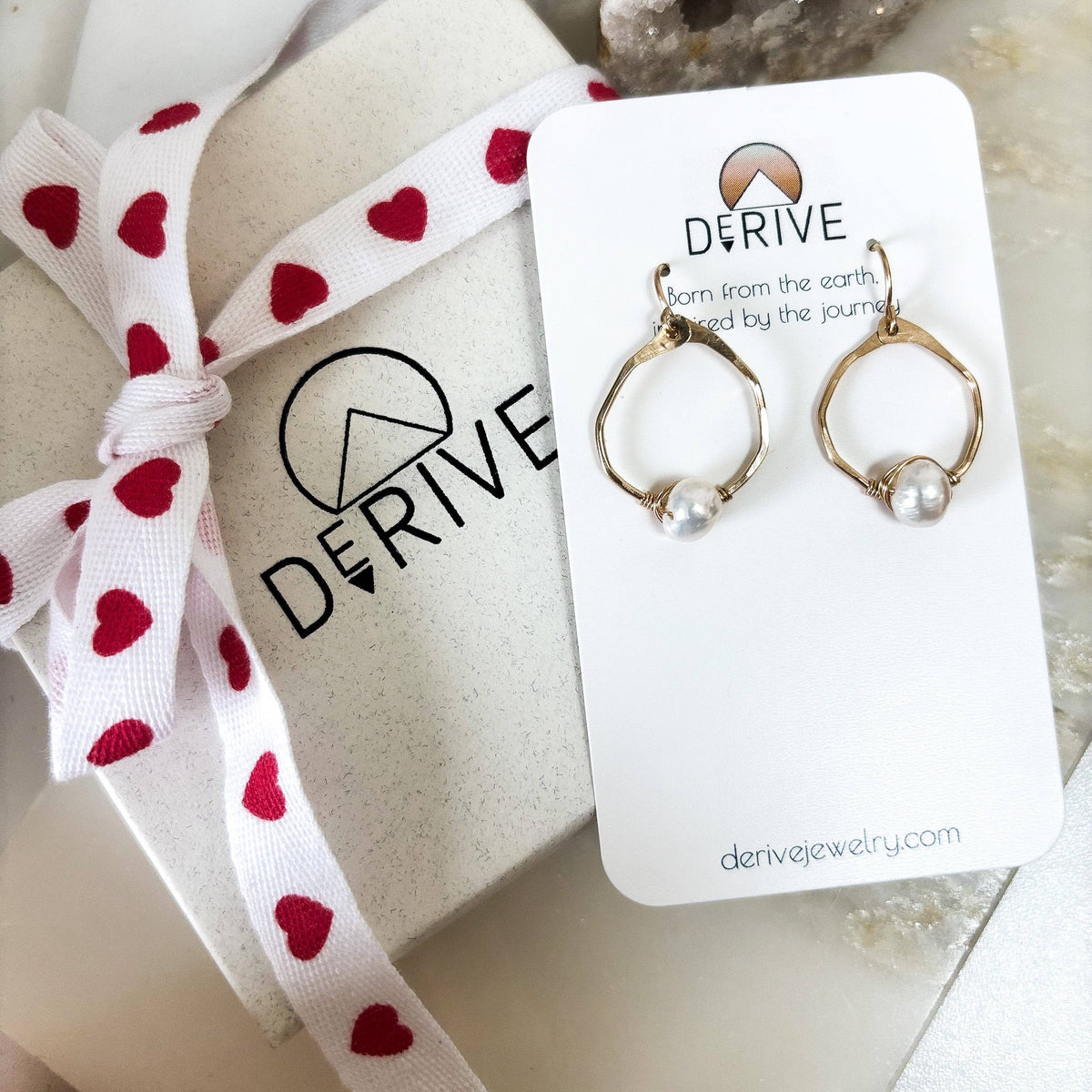 Mini Organic Hoop Pearl Earrings: 14K Gold Fill