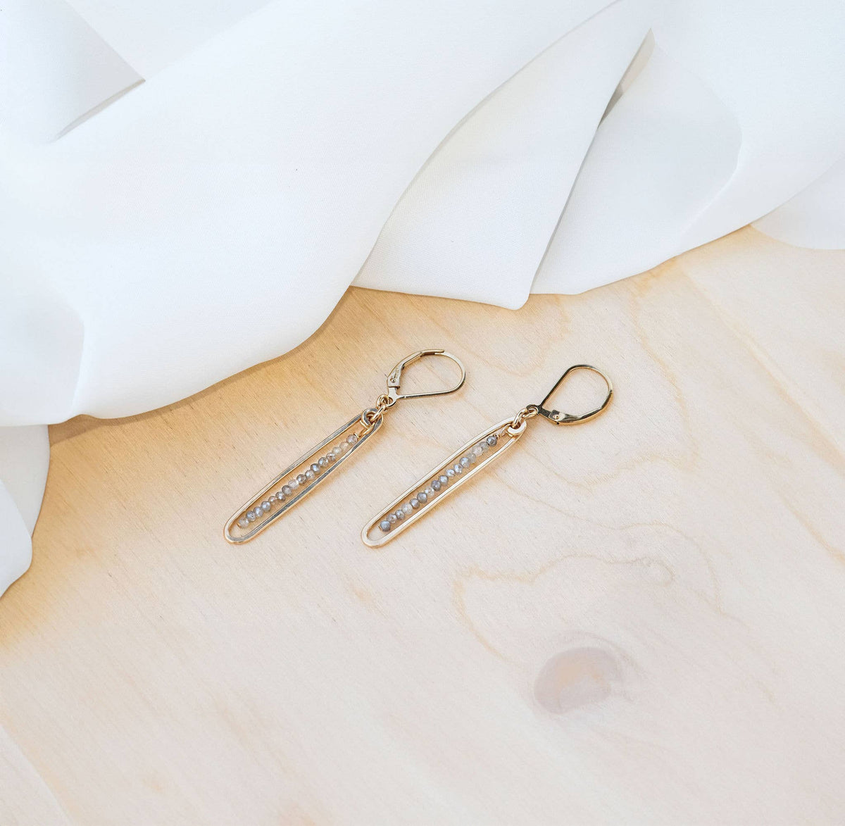 Lyric | Gold Filled Drop Earrings | Labradorite