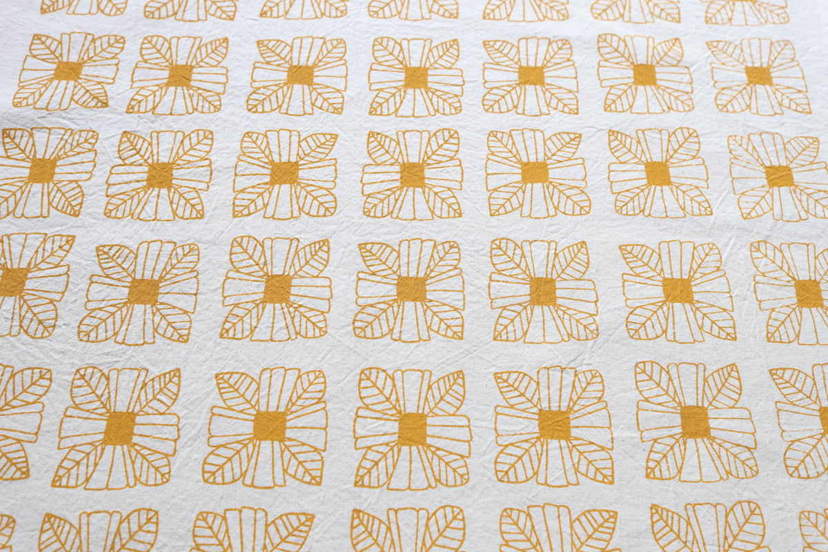 Saffron Floral Tile Tea Towel