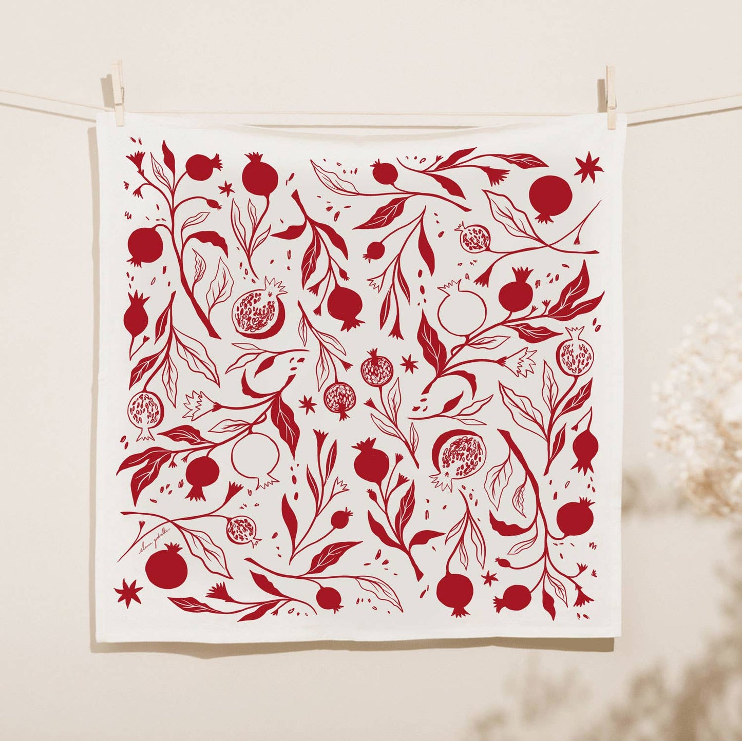 Pomegranate Cotton Tea Towel