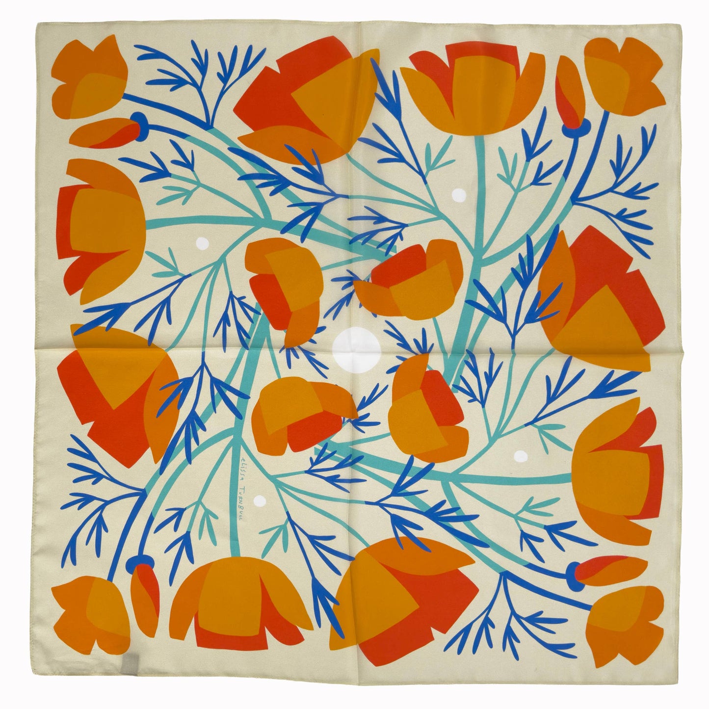 California Poppies Scarf | Silk Scarf