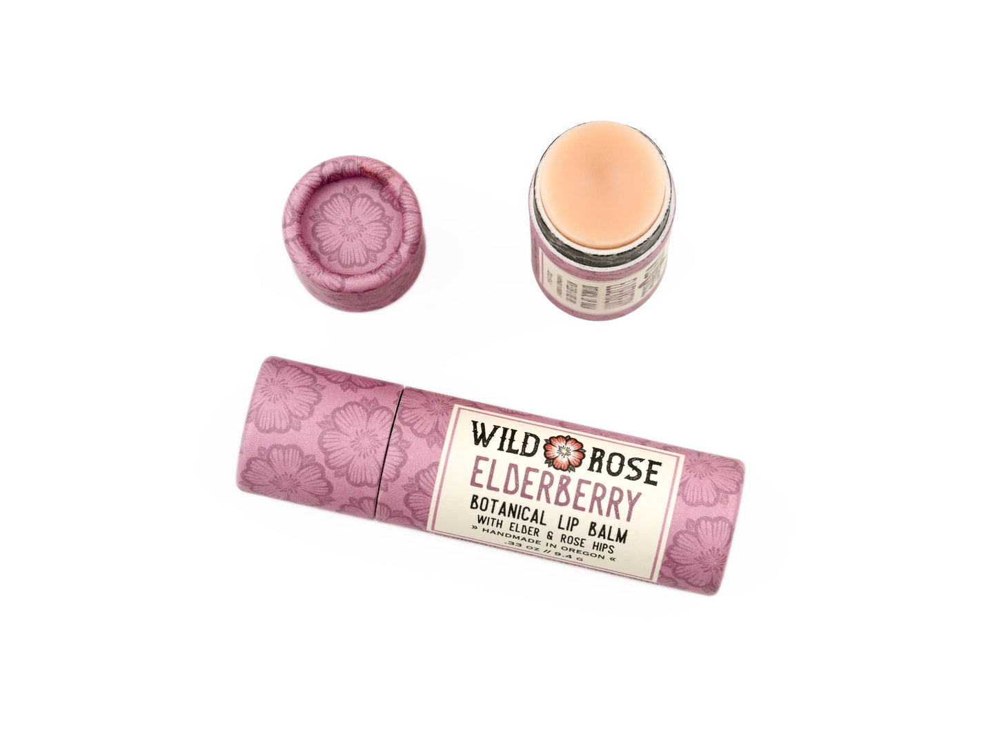 Wild Rose Herbs - Elderberry - Natural Lip Balm: 12-Pack Display Box