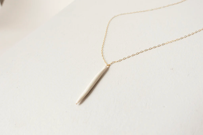 Porcelain Quill Necklace: Black/Gold