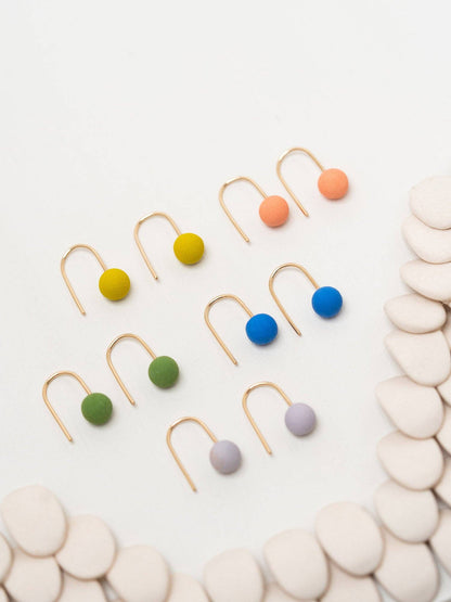 Dainty Dot Earrings: Field / Gold