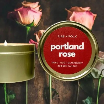 Portland Rose | 8oz Wood Wick Candle Tin