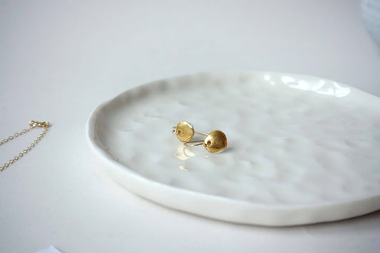 22k Gold Luster Discs GF Wire Hoops