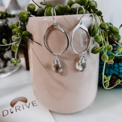 Green Amethyst Mini Organic Hoop Earrings: 14k Gold Fill