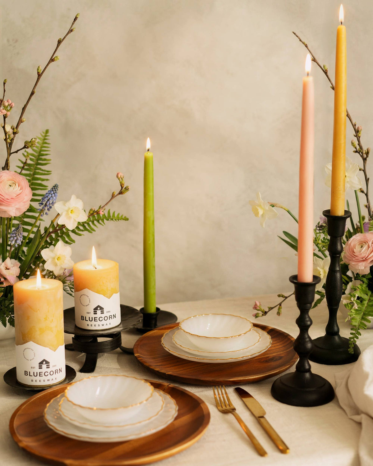 Beeswax Taper Candles – Ivory / 12"