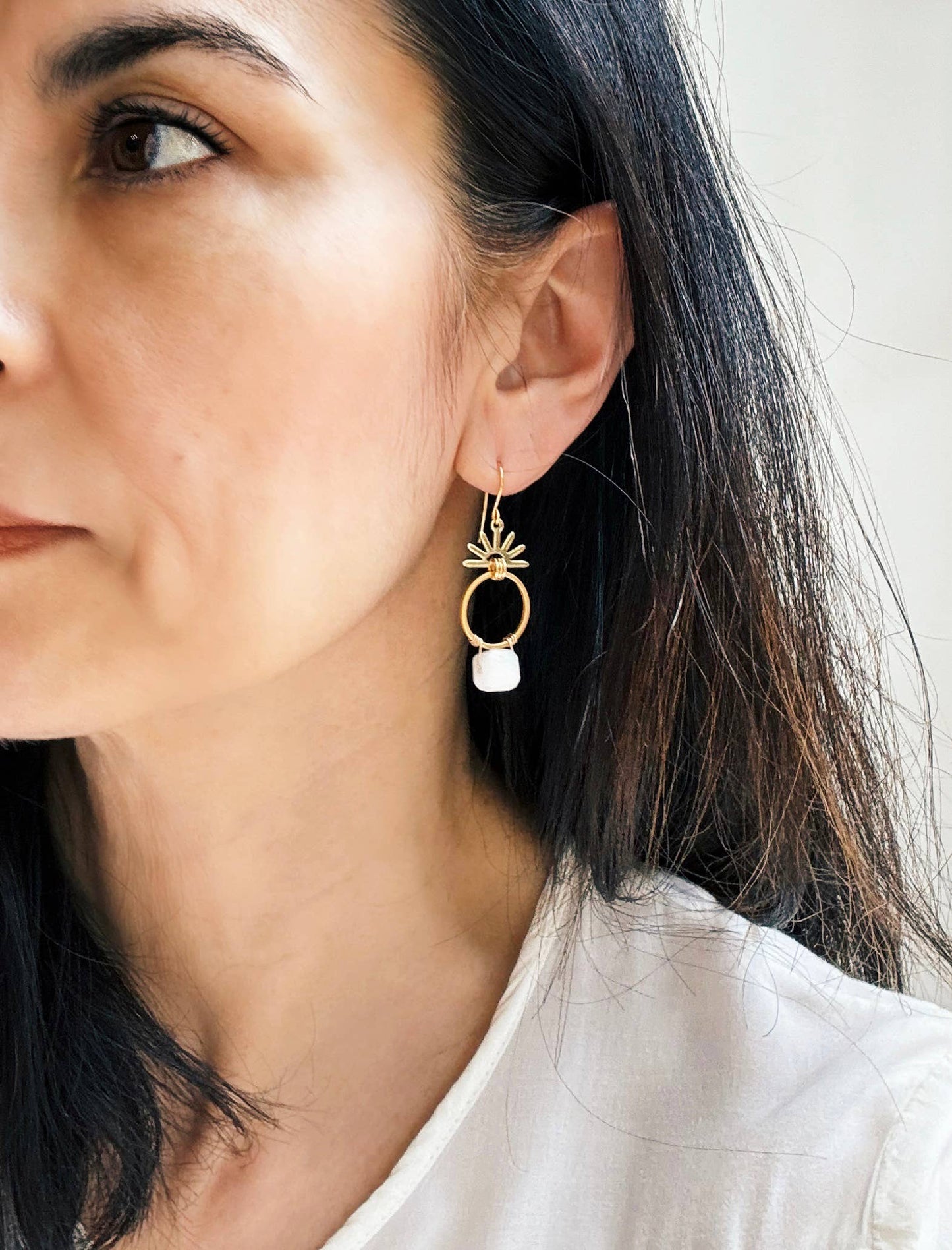 Sunrise Moonstone Earrings