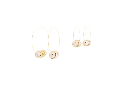 Porcelain Pinched Bead Hoops - Small