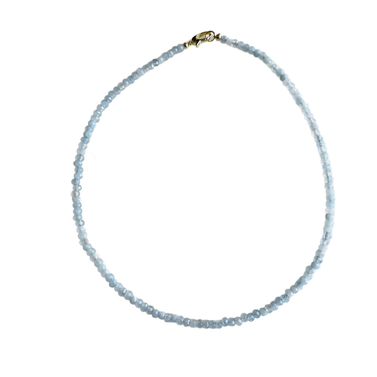Market and King - Dainty Candy Gemstone Necklace: Aqua Jade