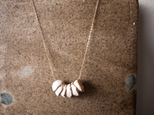 Hana Stack Necklace: White Porcelain