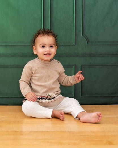 Fair Isle Knit Dress Navy Blue / 3-6M