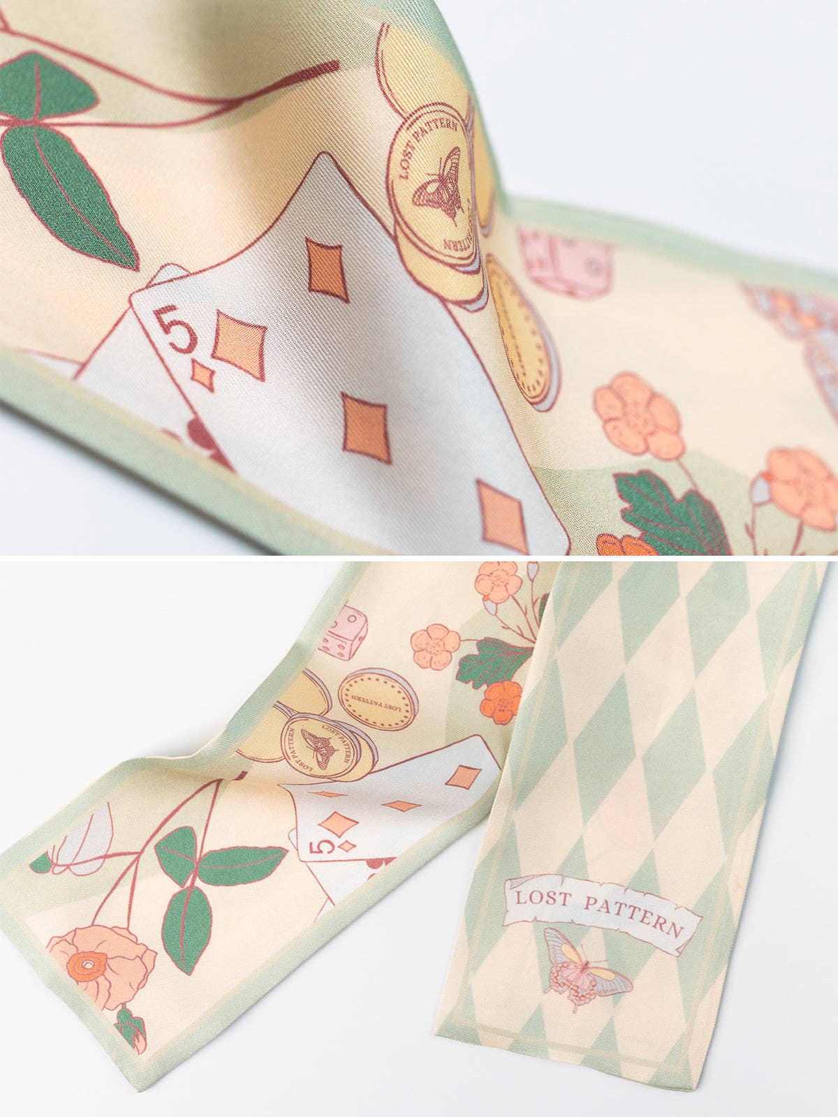 Wonderland Silk Scarf: Pastel Green