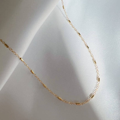 Jake Bar Cable Necklace Gold Filled: 16”