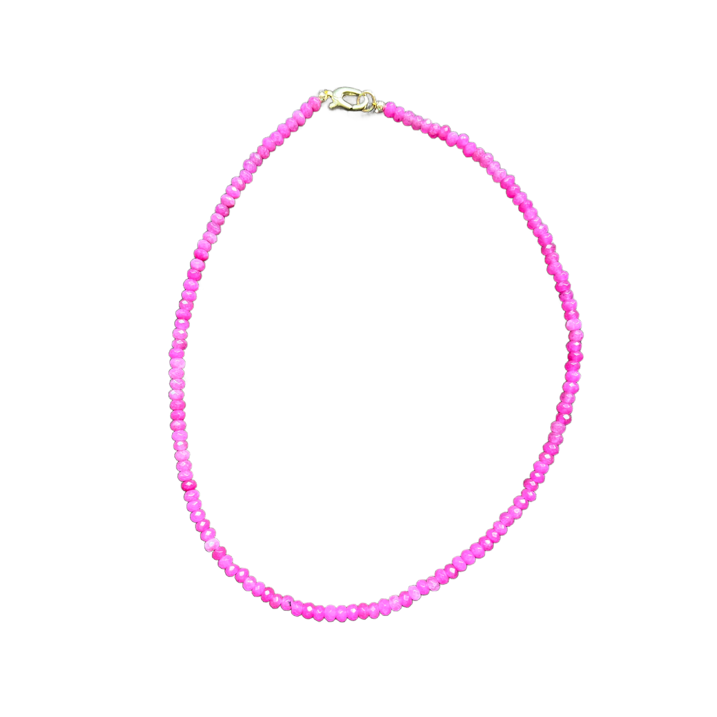 Market and King - Dainty Candy Gemstone Necklace: Aqua Jade