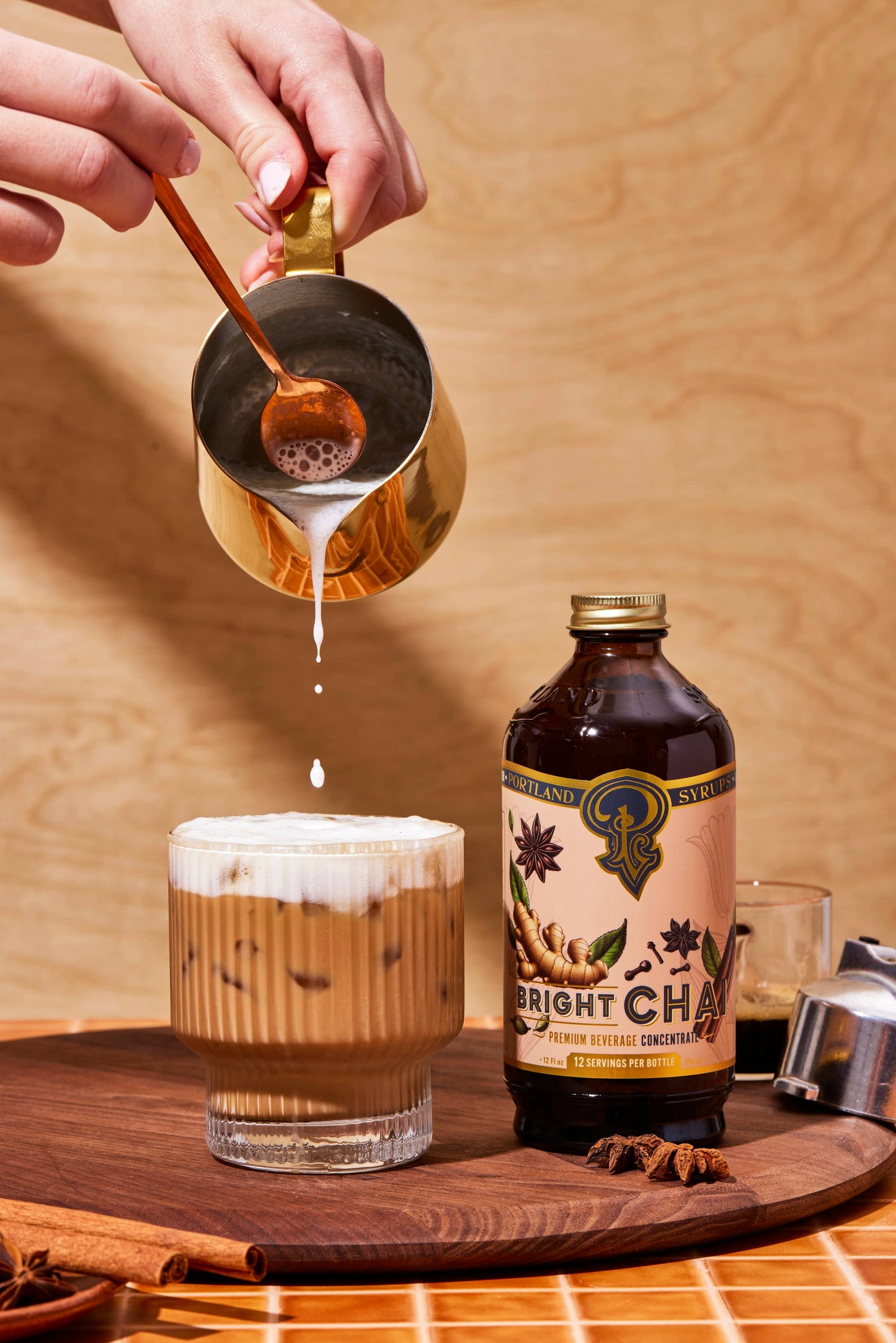 Bright Chai Syrup 12oz - cocktail / mocktail / coffee drinks
