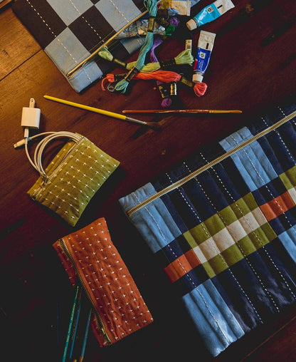 Pine Cross-Stitch Coin Purse