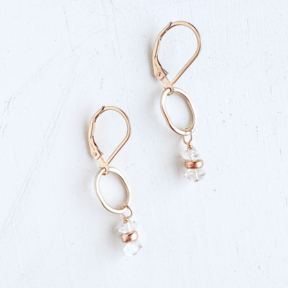 Tidal Herkimer Diamonds Drop Earrings - Gold Filled