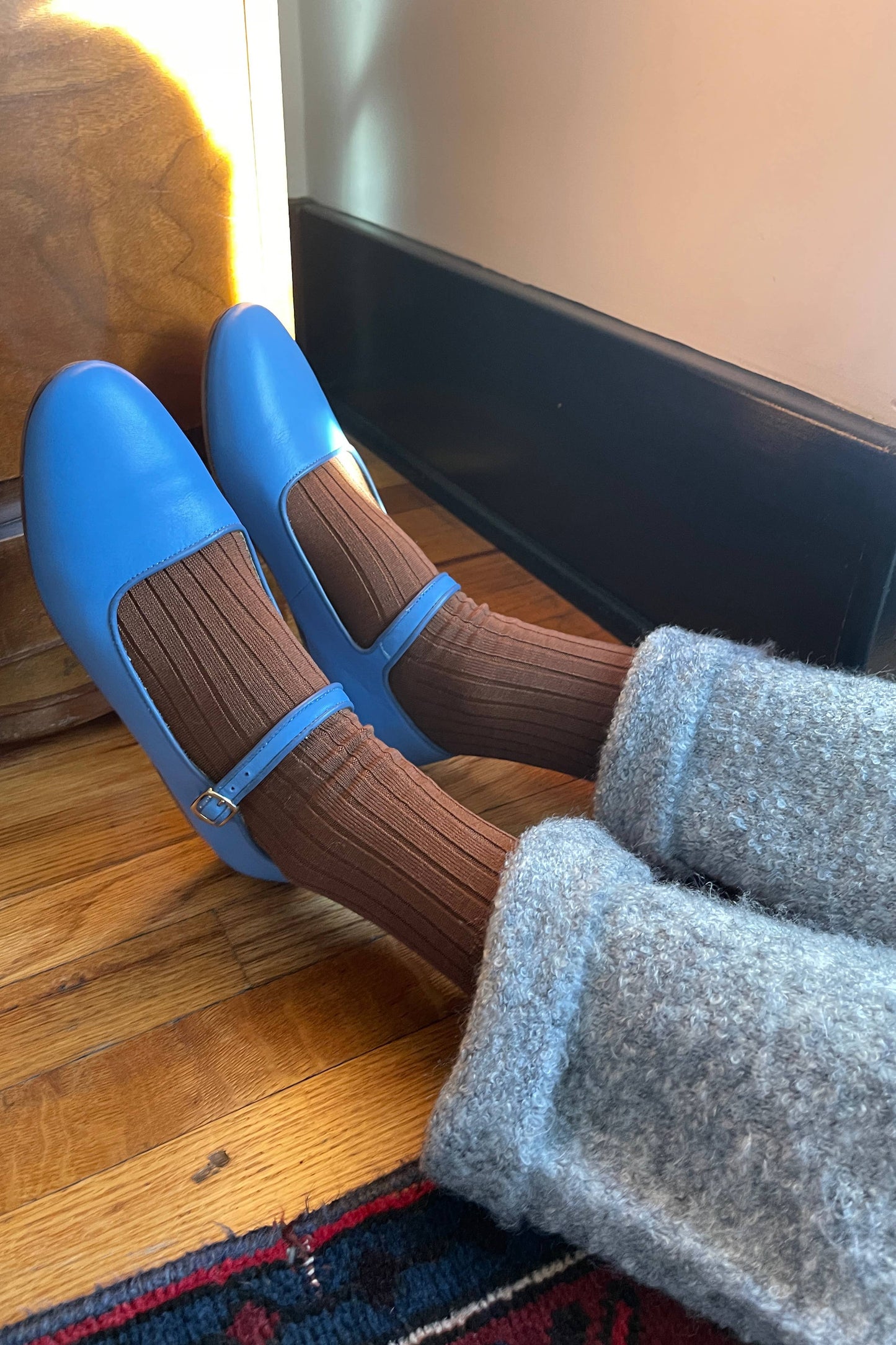 Her Socks - Mercerized Combed Cotton Rib: Peacock