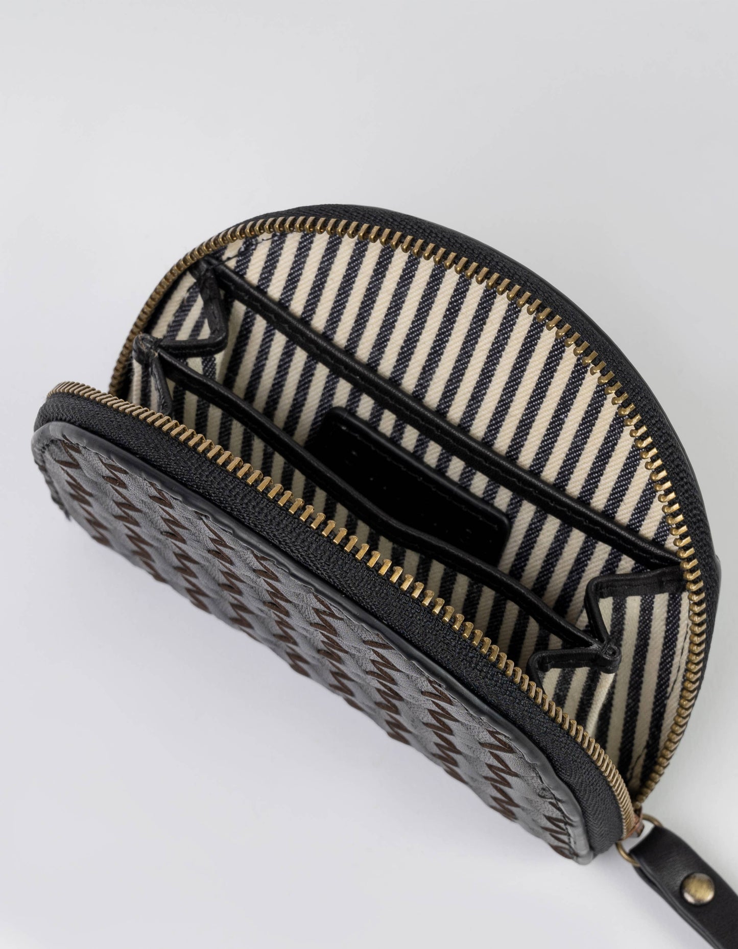 Laura Woven Coin Purse-  Black