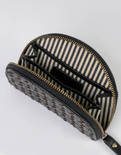 Laura Woven Coin Purse-  Black