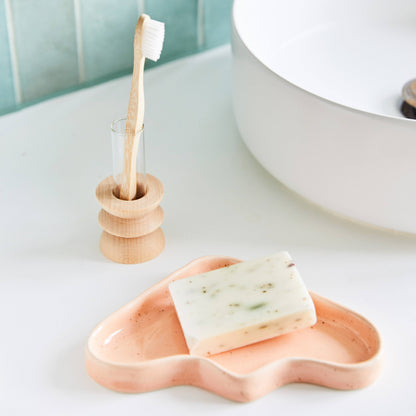 Triangle Wave Tray Peach Speckle