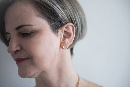 Hana Studs: Black Porcelain 14k GF Studs