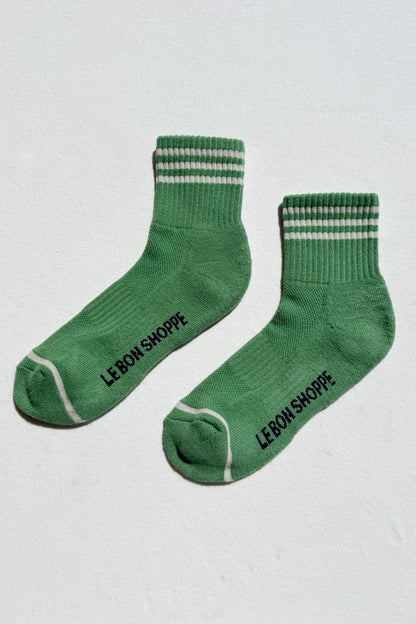 Le Bon Shoppe Girlfriend Socks Green Avocado Quarter Crew Socks