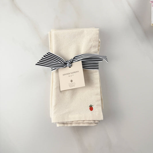 Tomato Embroidered Dinner Napkin Set