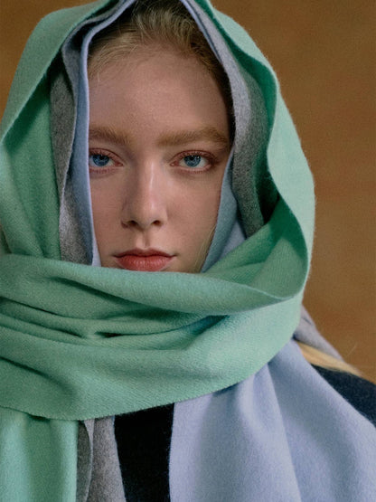 Lost Pattern NYC - "Lost in Warmth" Classic Cashmere Scarf - Green: Green