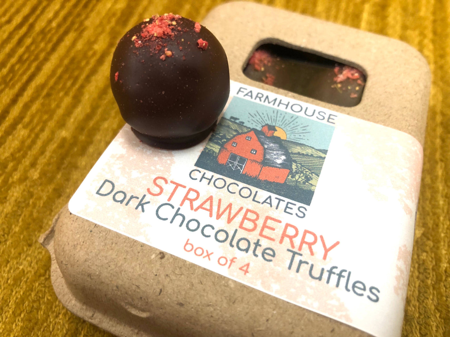 Dark Chocolate Freeze Dried Strawberry Truffles (new!)