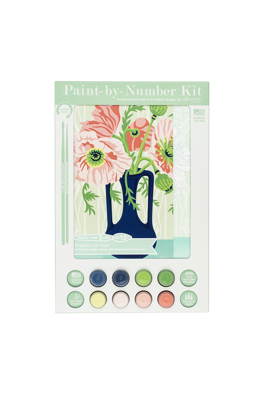 Poppies in Vase Paint-by-Number Kit