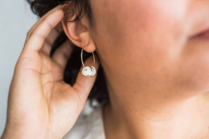 Porcelain Pinched Bead Hoops - Small