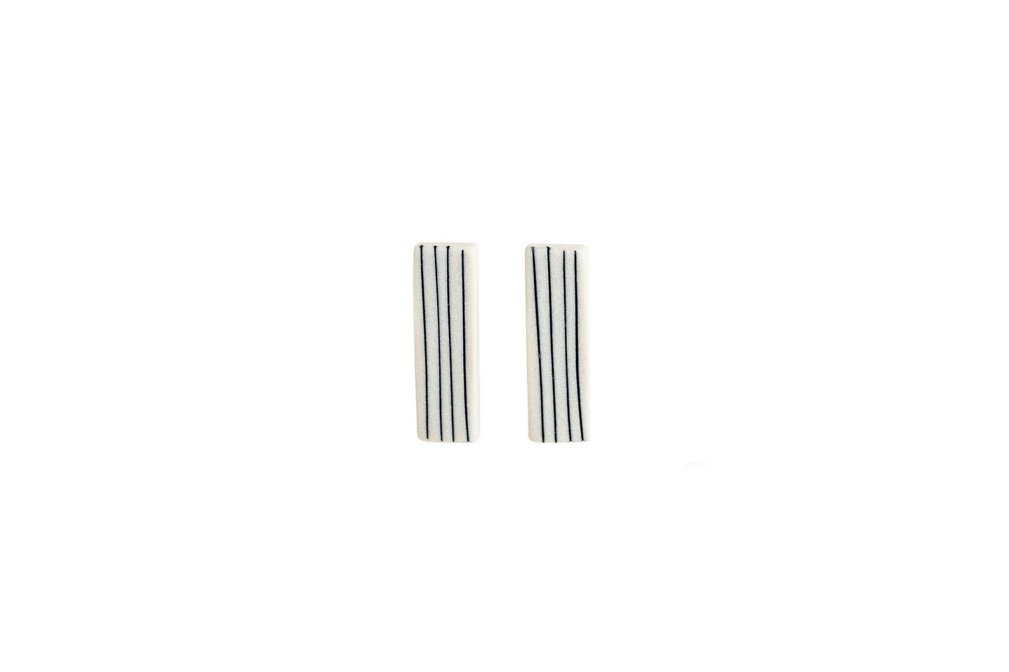 Porcelain Pinstripe Bar Earrings