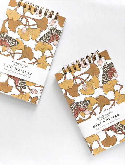 Root & Branch Paper Co. - Ginkgo + Tiger Moth Mini Spiral Notepad