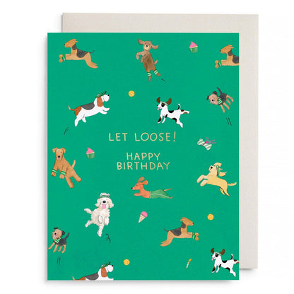 Off Leash Birthday Greeting Card