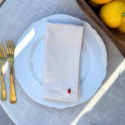 Tomato Embroidered Dinner Napkin Set