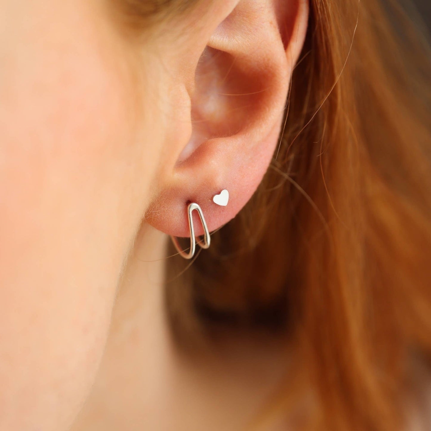 Tiny Heart Studs in Sterling Silver